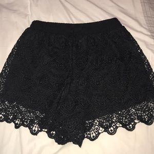 Black Fringe/lace Shorts